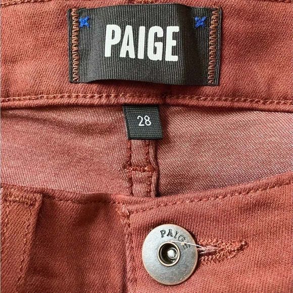 NWT Paige - Lennox Slim 5-Pocket Pant in Cherry Cola Red 28 - Picture 5 of 6